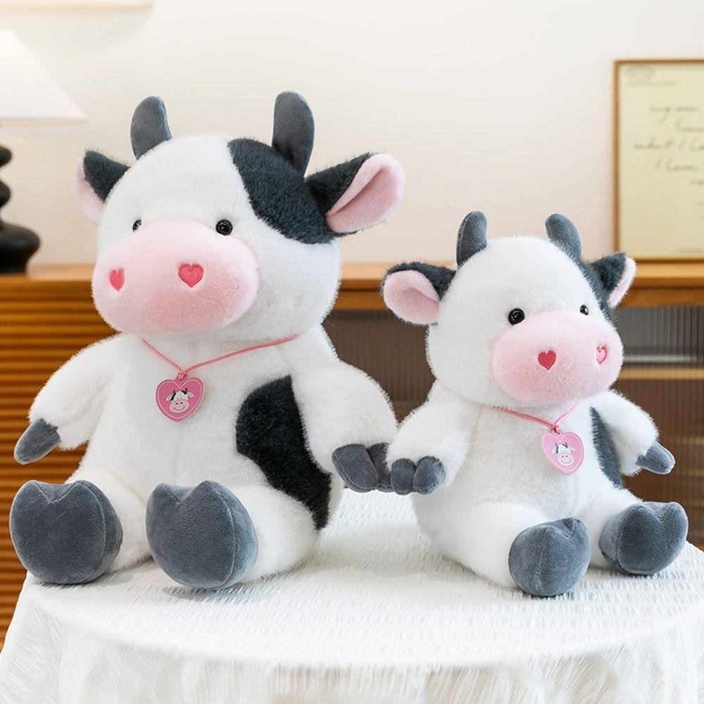 Fluffy Animals Cow Toys Simulation Cow Plush Toy Sleeping Pillow Cow Stuffed Plush Doll  Home Decor