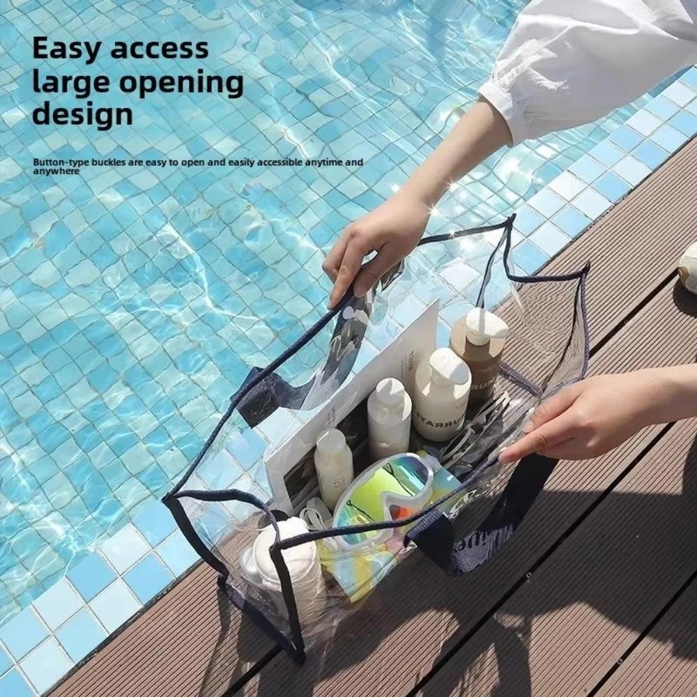 New Large Capacity Cosmetic Storage Bag Multi-functional Thickened PVC Makeup Bag Handheld Waterproof Swimming Bag Travel
