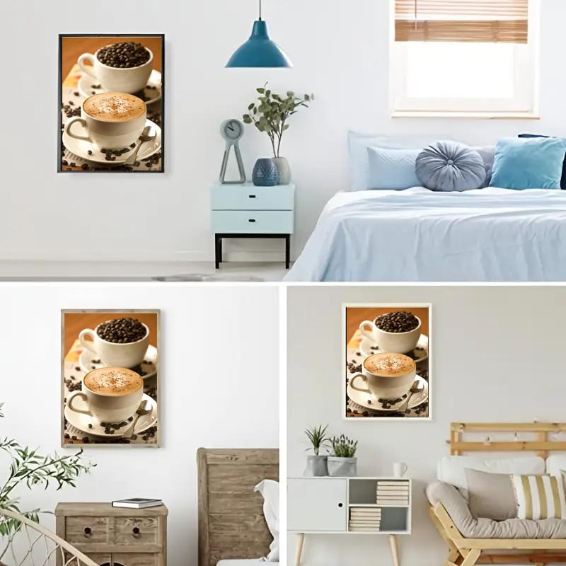 Ein 11,8 x 15,7 Zoll großes 5D-Diamantgemälde zum Selbermachen „Kaffee“, Stickerei, 5D-Heimdekoration, Geschenk