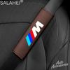 Leather Car Seat Belt Shoulder Protection Cover Shoulder Pads For BMW M Power Performance M3 M5 X1 X3 X5 X6 E46 E39 E36 E60 E90 DV1