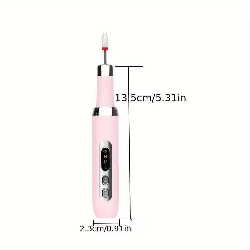 Cordless Electric Nail Drill – Includes Bits & Sanding Bands, for Acrylic and Gel Nails; Ideal for Buffing, Polishing, and Trimming Less