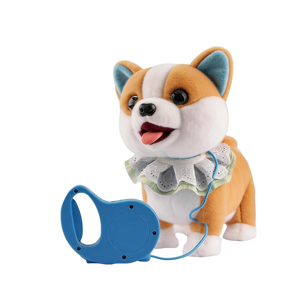 Electric Plush Toy Dog Sings, Sticks Out Tongue When Head Is Touched (random Leash)
