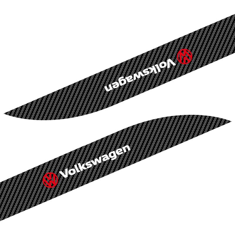 2Pcs Carbon Car Door Side Skirt Sill Stripe Sticker Anti-scratch Refit Sticker For Volkswagen Jetta MK5 MK6 Golf-4 5 6 7 Passat 3B7 601 171