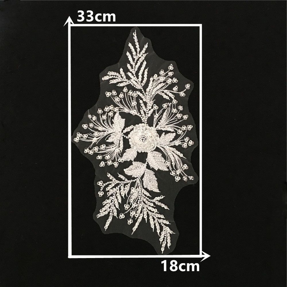Black And White I Polyester Embroidery Bead Embroidery Sewing Lace Collar Diy Decorative Clothing Single Flower Accessories Clothing Accessories