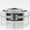 TIFFANY&Co. Wide T Ring K18 white gold/diamond #5.4(US Size) 6.92g Women Used