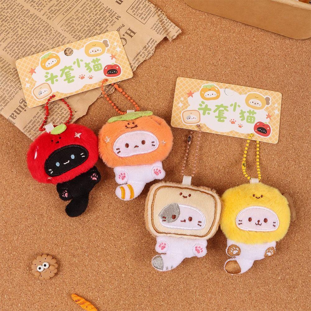 Multicolor Plush Cat Keychain Pendant Cartoon Cat Couples Lucky Charm Cute Ita Bag  Gift Toys