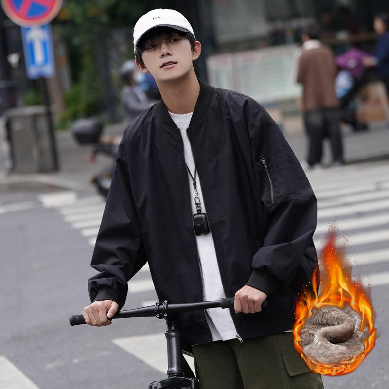 Men's Retro Spring and Autumn High-end Loose Bomber Jacket