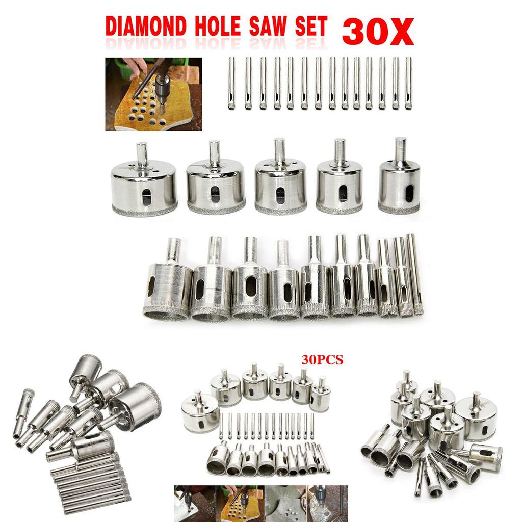 Versatile 30pcs Diamond Hole Saw Drill Bit Set For Ceramic And Marble Projects