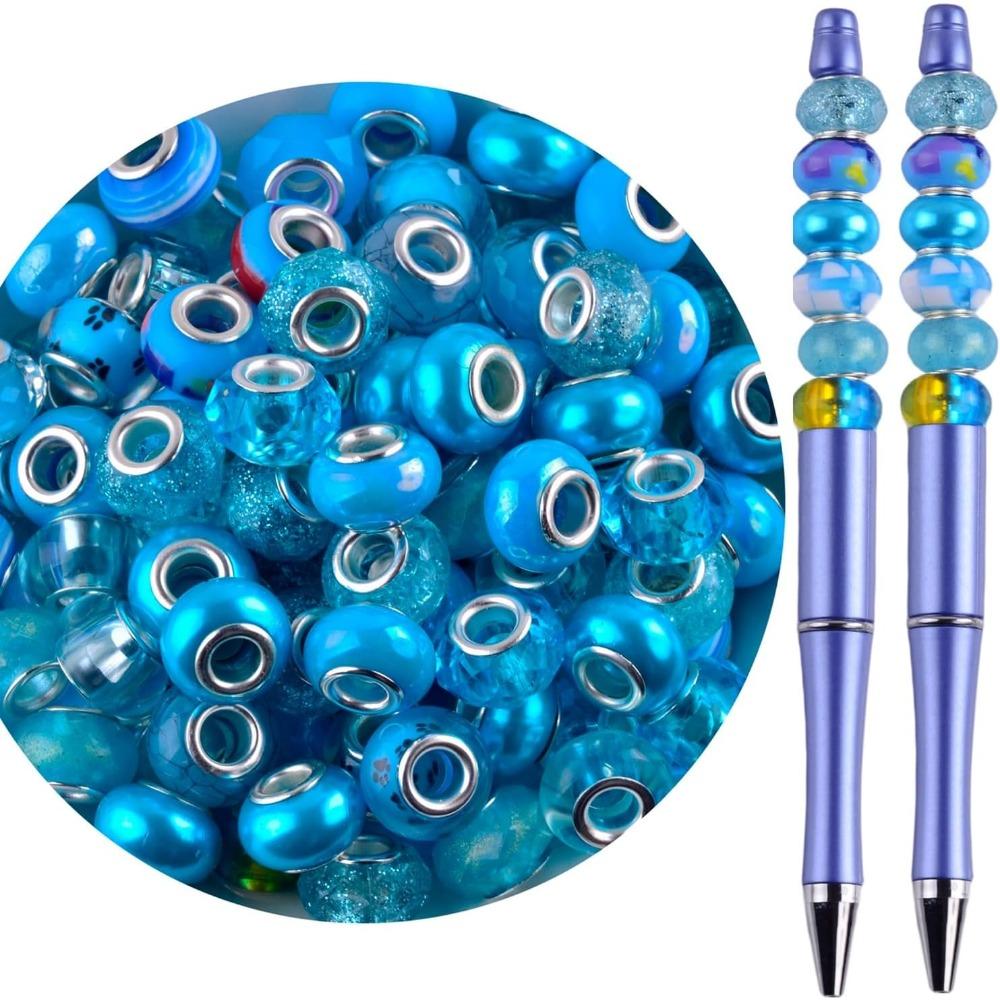 10/20/30 Stück Perlen mit großem Loch zur Armband-Schmuckherstellung, Großpackung 15 mm europäische Perlen für Stifte, Spacer-Charm Lampwork Murano Glas Kristallperlen