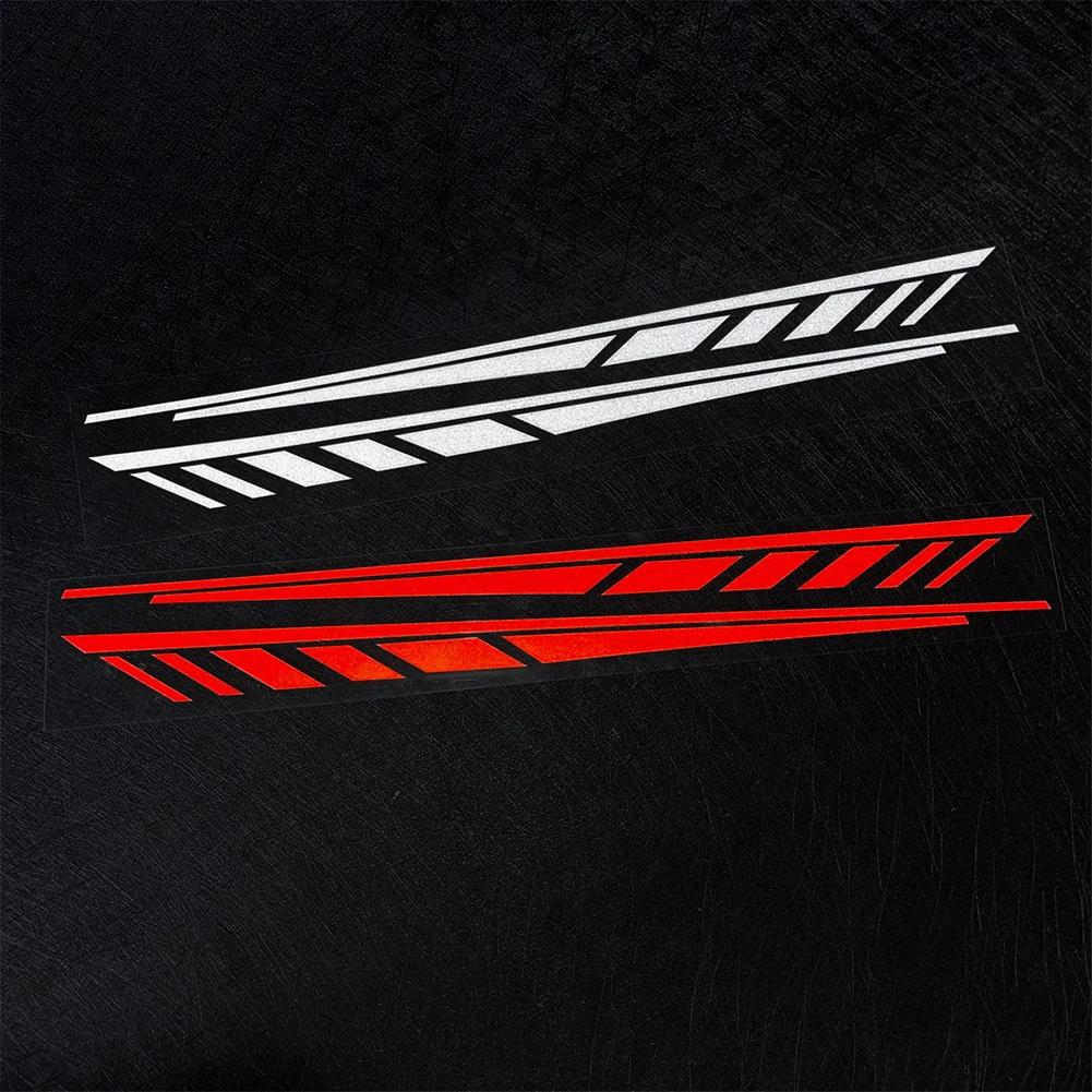 2Pcs Motorcycle Body Decal Waistline Side Skirt Stripe Graphics Removable Sticker for E-bike Fit