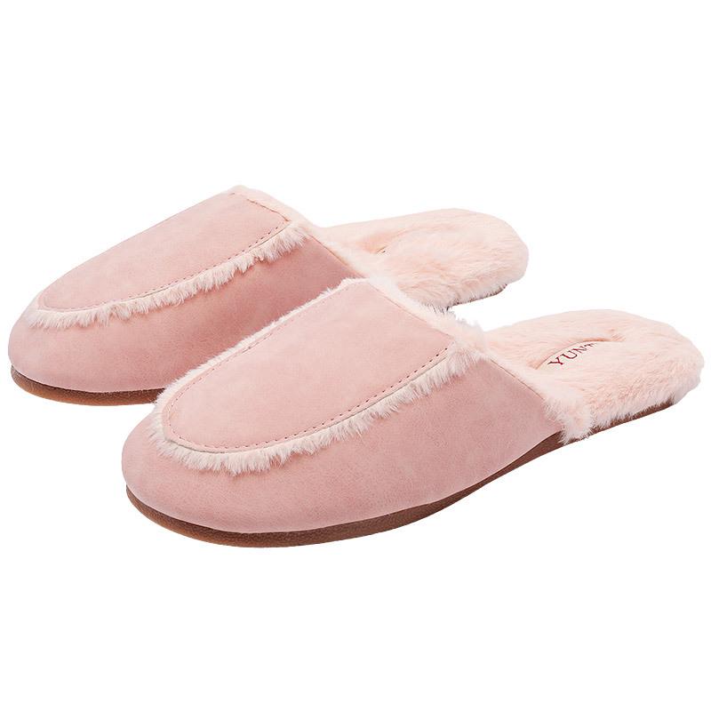 Klassische Matte Dunkle Plüschleder Baumwollpantoffeln - Wasserdicht, Warm, Rutschfest, Leicht für Männer & Frauen