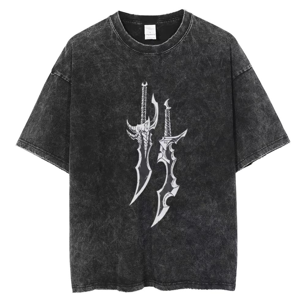 Anime Solo Leveling Sung Jin Woo Grafické tričko Pánské Manga Vintage trička Ležérní bavlněné tričko Harajuku Pánská trička