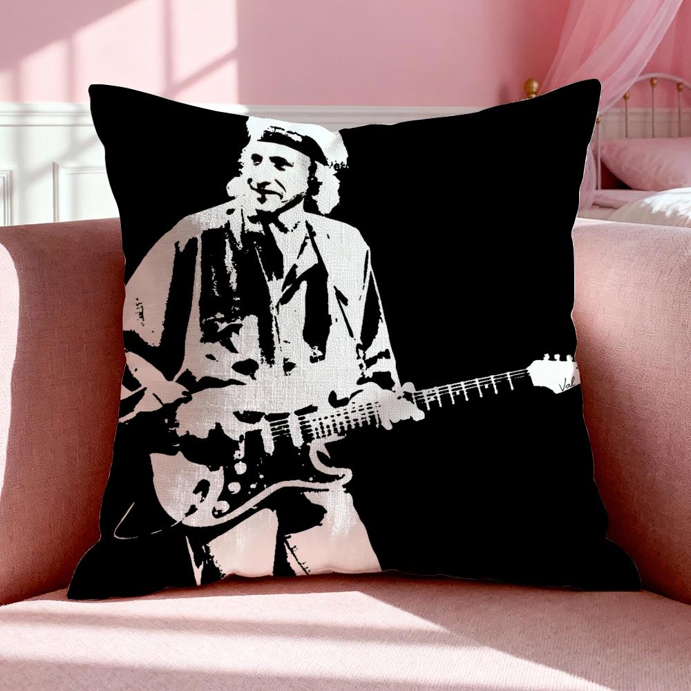 Band D-Dire Straits Cushion Cover Breathable Linen Pillowcase Summer Odorless Eco-Friendly Invisible Zipper Washable