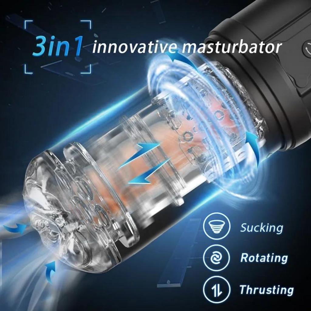Masturbators Cup Automatic Male Masturbator Cup Telescoping Rotating Sex Toys Pocket Pussy Penis Stimulator Male Masturbation