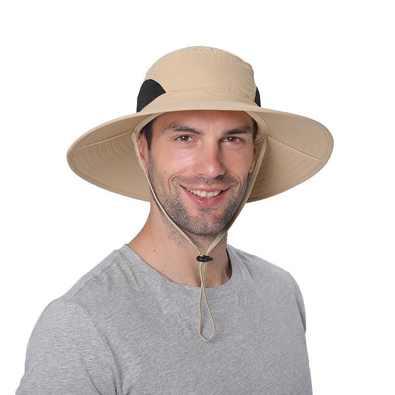 Summer Sun Protection Fishing Bucket Hat Men's Shade Hiking Cap Summer Outdoor UV Protection Breathable.