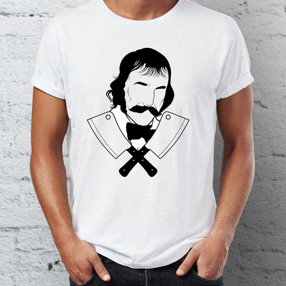 Sommer Herren T-Shirt Bill The Butcher Gangs Of New York Schwarz Weiß Künstlerisches T-Shirt Kurzarm T-Shirts Oberteile Harajuku Streetwear