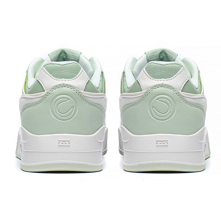 LiNing Moon White Thick Sole Height Increasing Shock Absorbing Non-Slip Wear-Resistant Low-Top Sports Casual Shoes Women Sneaker Green AGCS252-8