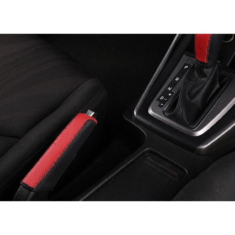 For Hyundai Elantra 2011-2016 Leather Red Black Hand Brake Lever Trim Cover 1PCS