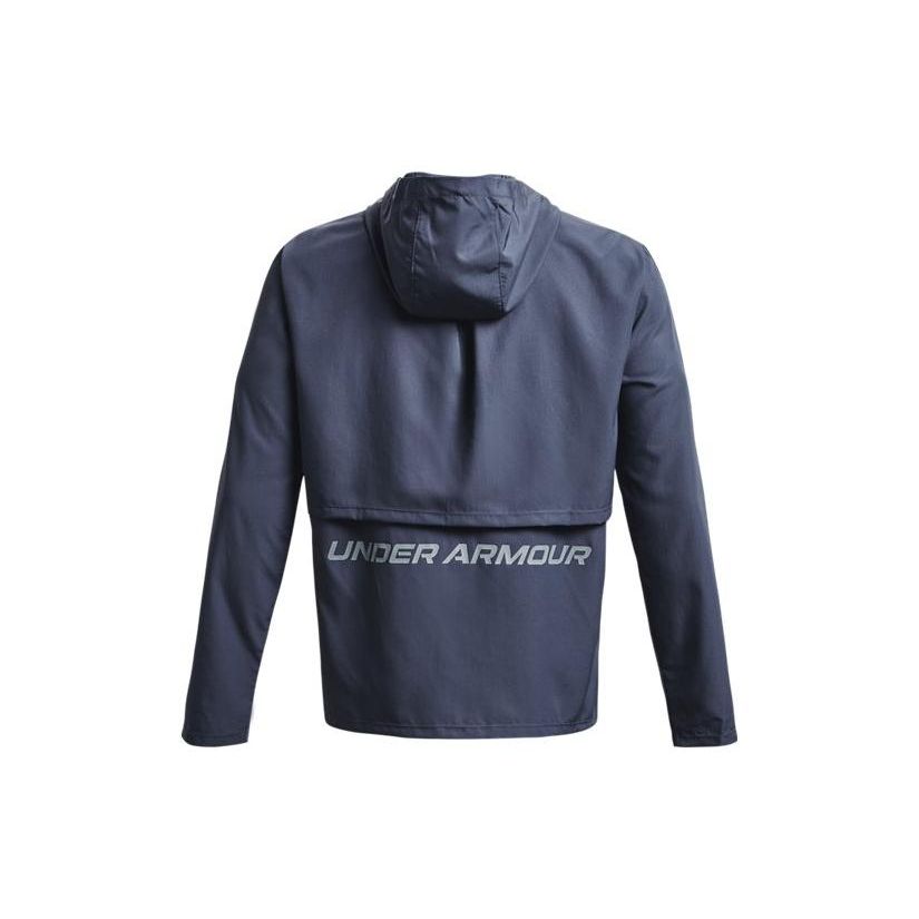 Under Armour Storm Logo Printed Hooded Running Jacket Men Jacket Gray 1376795-044