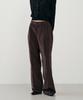 ARRAYED Straight Wide Two-Pleat Elastic Corduroy Pants [Brown]