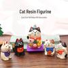 Enfeite de Natal de Gato em Resina Japonês – Decoração Fofa para Casa e Presente de Aniversário