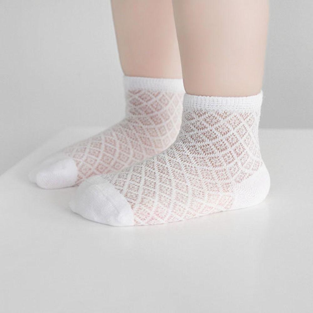 4Pairs Hollow Baby Ruffle Socks Non-slip Toddle Short Socks New Kids Mesh Tube Socks  Baby Girl