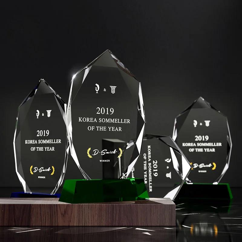 Customized Crystal Trophy, Annual Meeting Employee Annual Meeting Celebration Souvenir Excellent Award Decor High-end Medal, 1Pc