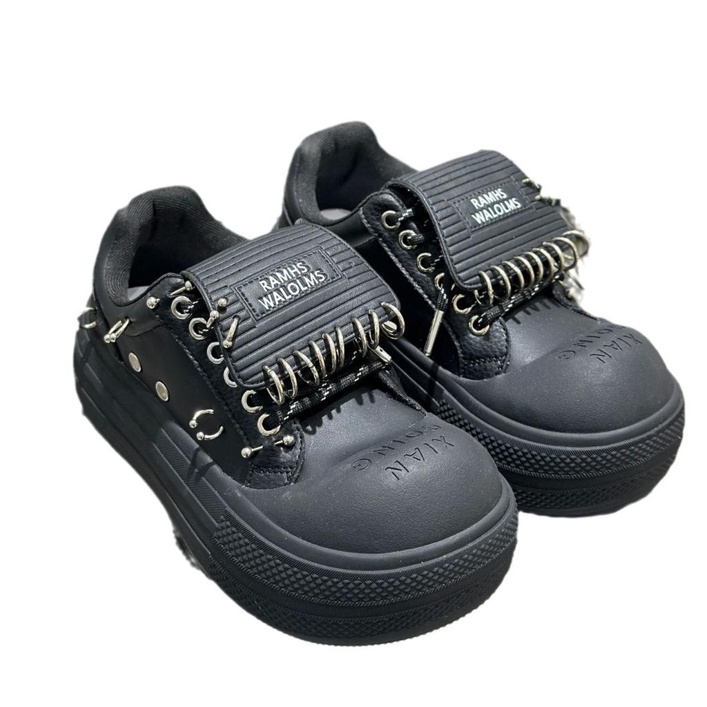 Raccoon marshmallow big head shoes women's summer punk y2k yabi niche black heightening bread platform shoes trendy brand