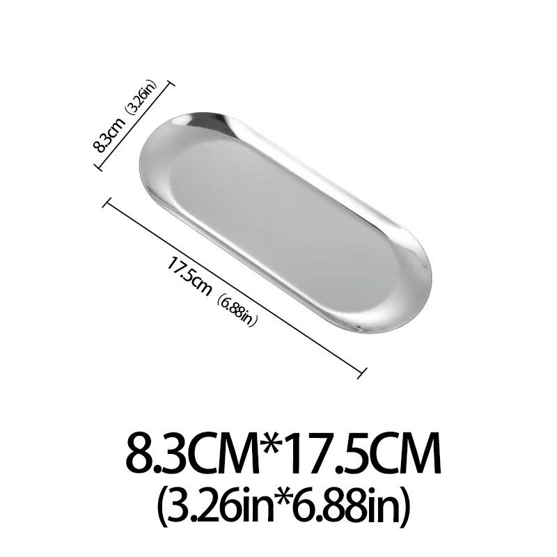 Stainless Steel Jewelry Tray Cosmetic Holder Oval Metal Dining Dessert Plate for Tray Snack Plate Steak Kitchen Plate Dish