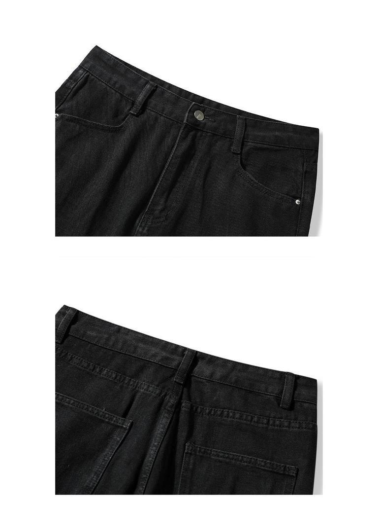 TIDEEKU Jeans Rectos con Agujeros Retro Americanos para Hombre