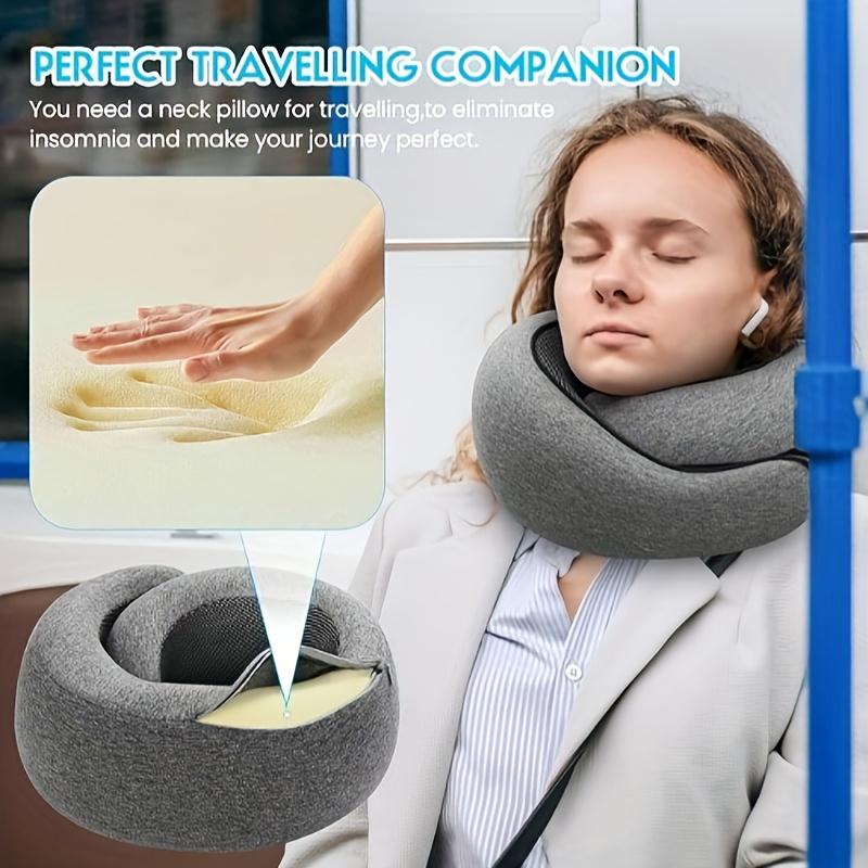 Portable Ergonomic U-Shaped Snail Pillow,Detachable,Washable Neck Pillow for Travel, Office, Airplane Naps,Sleeping Pillow