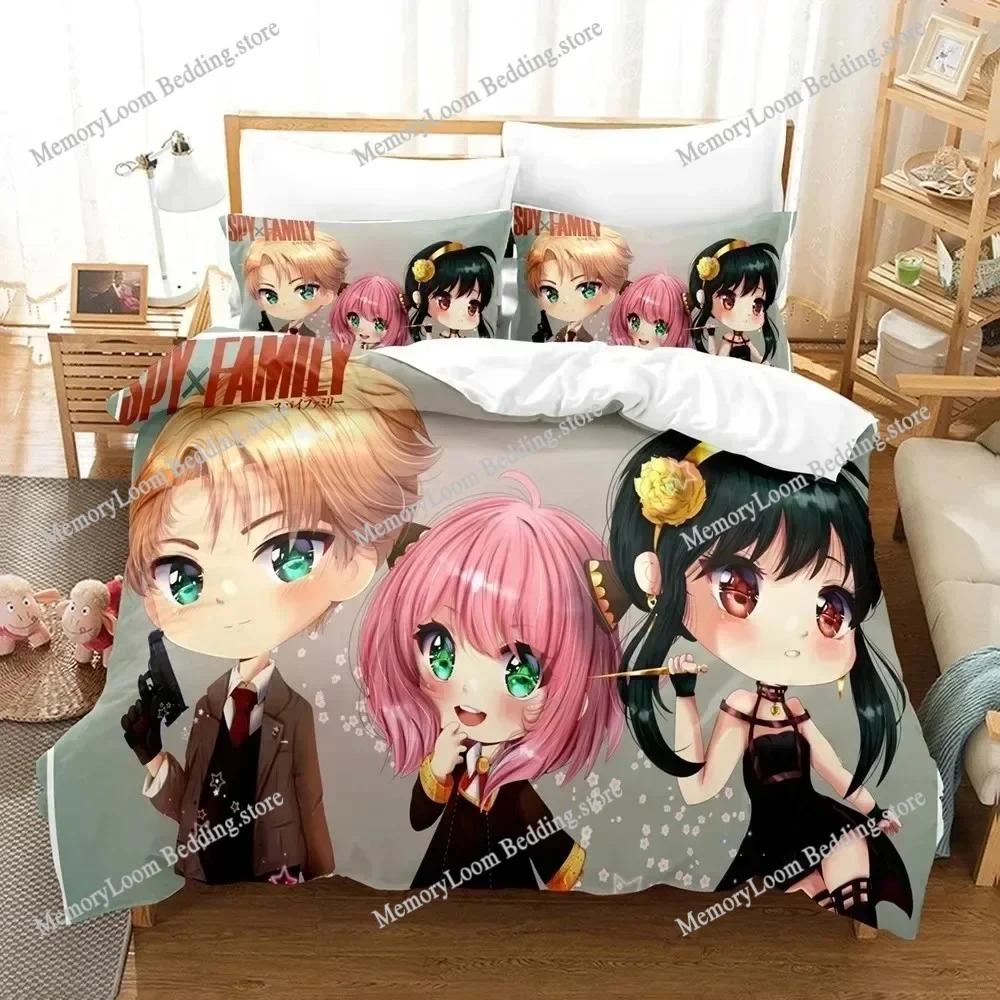 SPY×FAMILY Bedding Set Anya Forger Duvet Cover Set Microfiber Single Queen King Twin Full Size Quilt Cover for Adult Kids