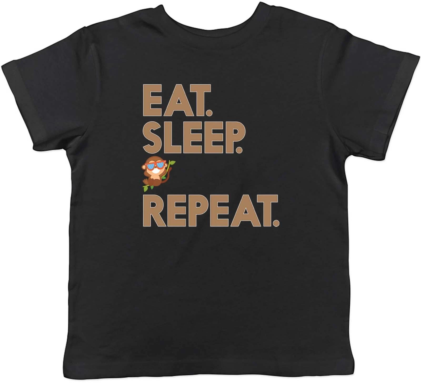 

Eat Sleep Monkey Kids T-Shirt Zoo Wildlife Safari Childrens Boys Girls Gift 100