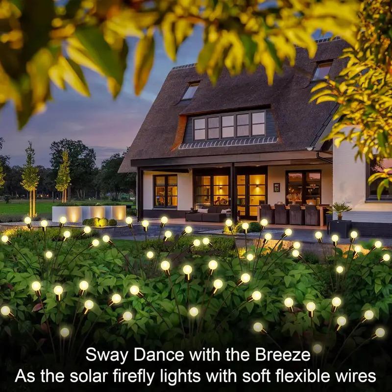 solar garden lights 10 LED solar firefly lights swaying with the wind outdoor waterproof LED lights courtyard landscape