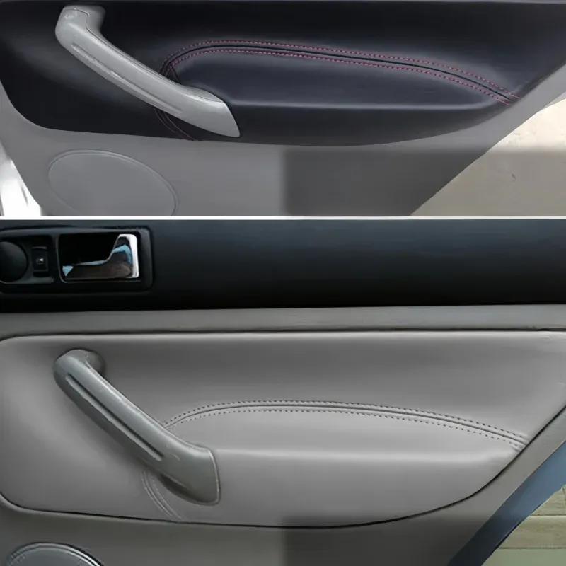 Für 2006-2010 Volkswagen Passat B6 Türarmlehnen-Panel-Abdeckung 4 Türen Auto Schwarzes Mikrofaserleder Armlehnenabdeckung Auto-Innenraum