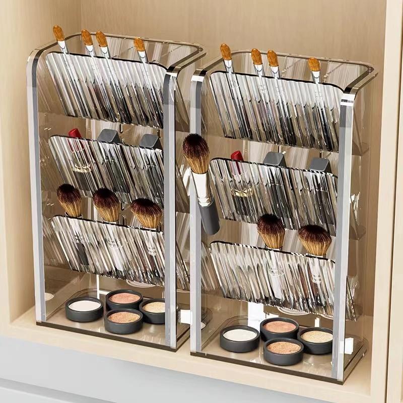 Make-up-Organizer, Kosmetik, Lippenstift, Schmuck, Vitrinen, stapelbare Aufbewahrungsbox, Bürstenhalter, Badezimmer-Aufbewahrungsorganisation