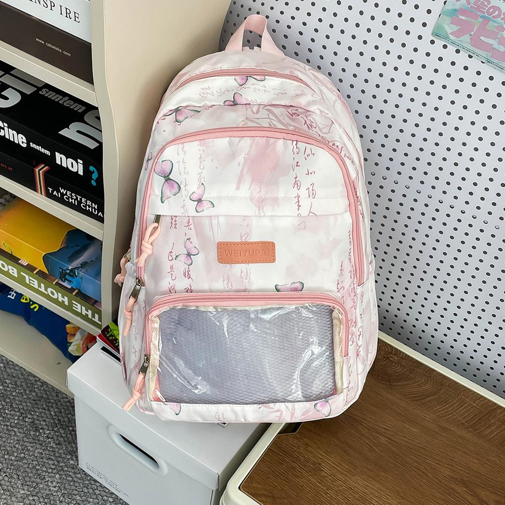New Chinese style school bag tea party pain bag junior high school girls high school students backpack large capacity leisure backpack