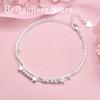 925 Sterling Silver 8-inch Exquisite Star Round Bead Bracelet for Women's Parties, Fashionable Wedding Jewelry Accessories