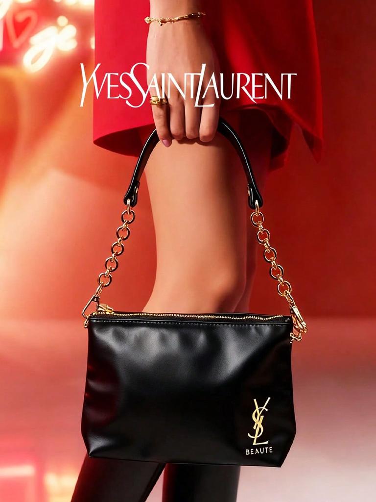 Modische Damen-Einschultertasche mit Kettenriemen Handtasche mit Design-Sinn Umhängetasche in goldener Farbe Logo