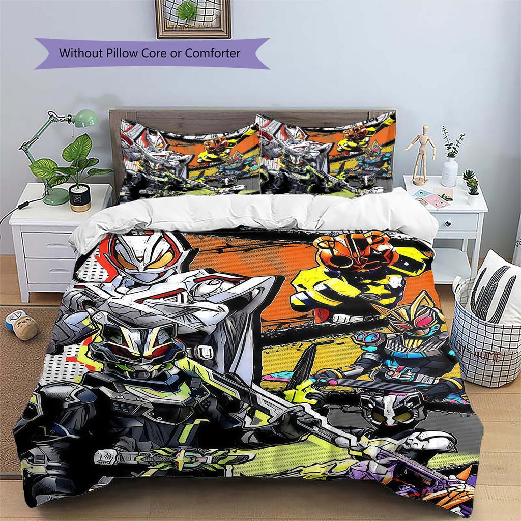 Rider CharactersPattern Bedding Quilt Set Home Decoration Gift (1 * duvet cover + 2 * pillowcase without core)