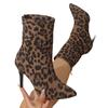 Leopard Print Sexy High-heeled Fashion Boots Women's 2025 Winter New Thin Heel Slimming Large Size Pointed Toe Booties