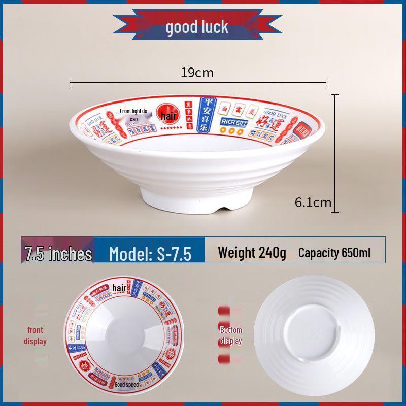 Jijun Chinese Style Melamine Noodle Bowls (Set of 10)