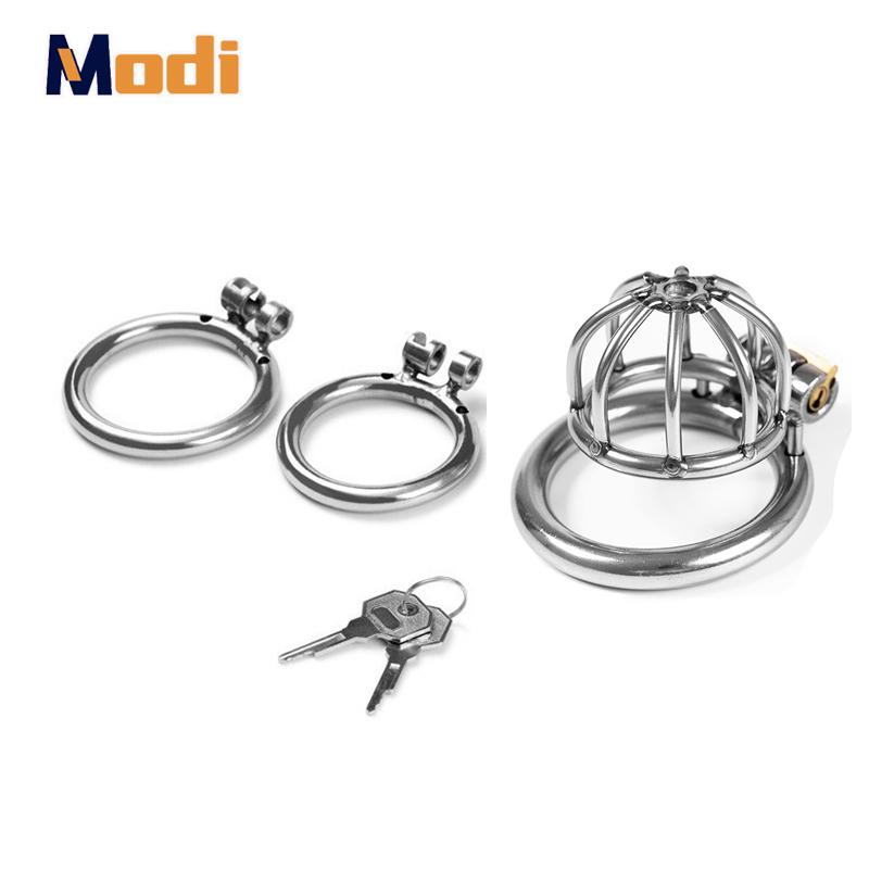 MoDi Petite cage de chasteté en métal pour homme, anneau pénien, esclave, bondage, SM, Sissy, dispositifs de chasteté pour gays, jouets sexuels pour adultes pour hommes