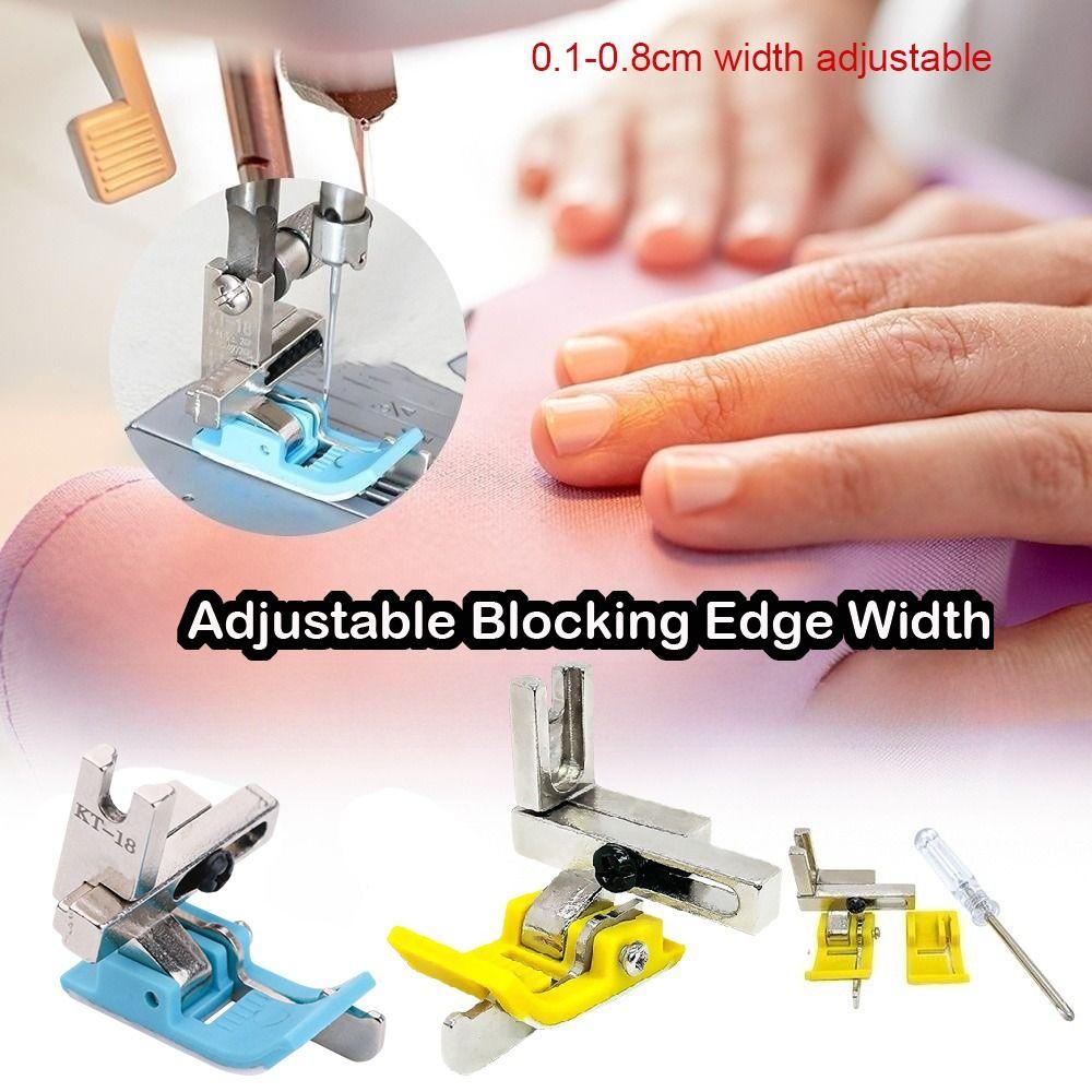 0.1-0.8cm Width Adjustable Sewing Machine Presser Foot KT-18 With Plastic Presser Foot Base Press Foot Oxford Edge Guide Plastic