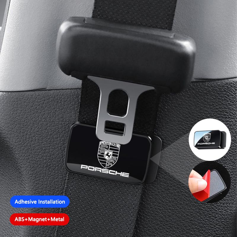 Magnetic Car Seat Belt Holder Stabilizer For Porsche Macan 911 718 Taycan Panamera Cayenne Boxster Cayman Interior  Accessories