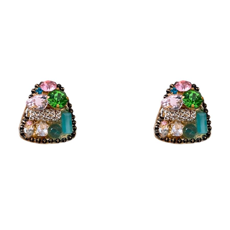Cercei Stud Triunghi Diamant Acul de Argint - Design Retro de Lux Lejer