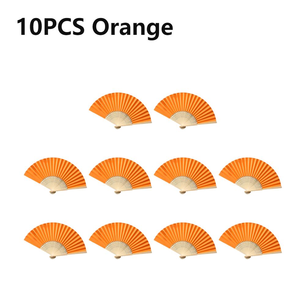 Bamboo Folding Fan Solid Color DIY Paper Decorative Fans Party Decor Art Craft Chinese Dance Fan Home Ornaments Gift Fans
