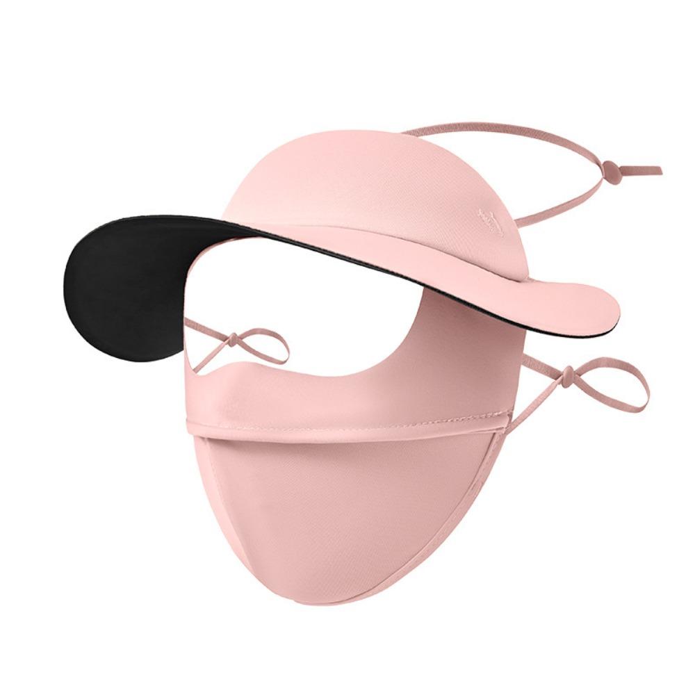 Ear Loop Sunscreen Mask with Hat-Brim Women's Protective Face Towel Fashion Face Cover  Summer