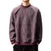 Men's Trendy Retro Print Loose Pullover: Heavyweight Half-High Collar Autumn Hoodie