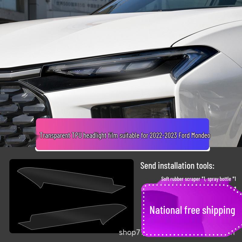 Ford Mondeo/Edge/Explorer Black Headlight & Clear Taillight Film - TPU
